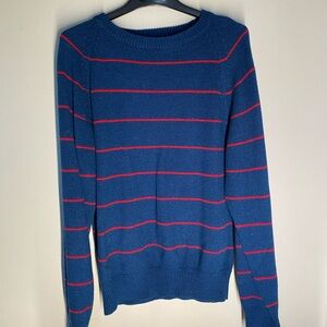 Vintage Blue and Red Striped Sweater Sz L